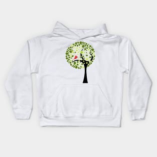 Abstract Tree and Bird Kids Hoodie